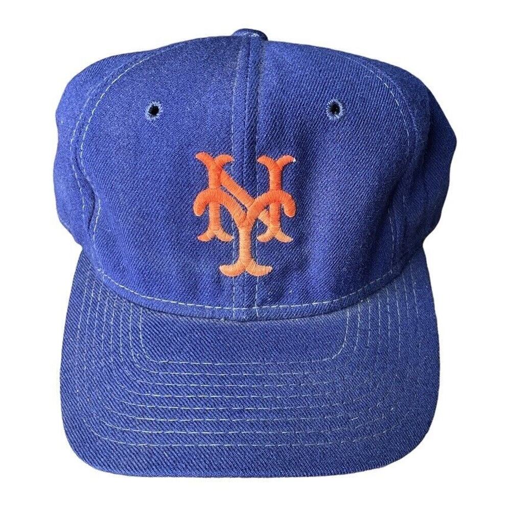 Sports Specialties The Pro NY Mets Wool Fitted Hat Cap Blue 6 7/8 Vintage 80s